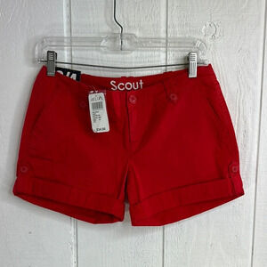 Delia’s Women’s/Juniors Scout Size 3/4 Cherry Red 4” inseam 4-pocket Shorts NWT